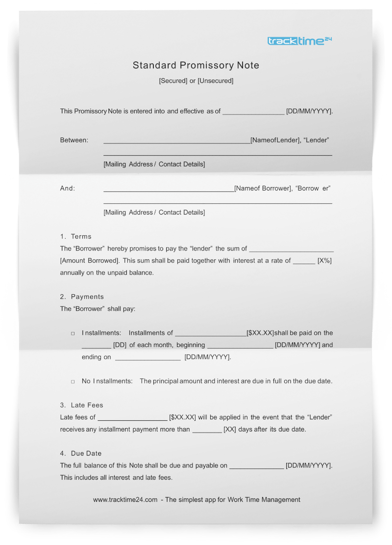 Keep Your Promises With This Promissory Note Template TrackTime21 Throughout promise to pay agreement template