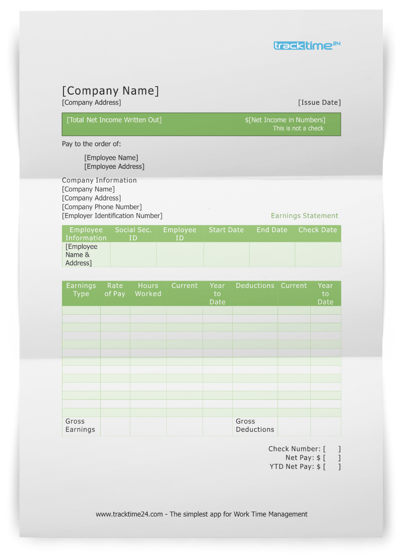 Pay People Properly With This Pay Stub Template TrackTime22 In Pay Stub Template Word Document