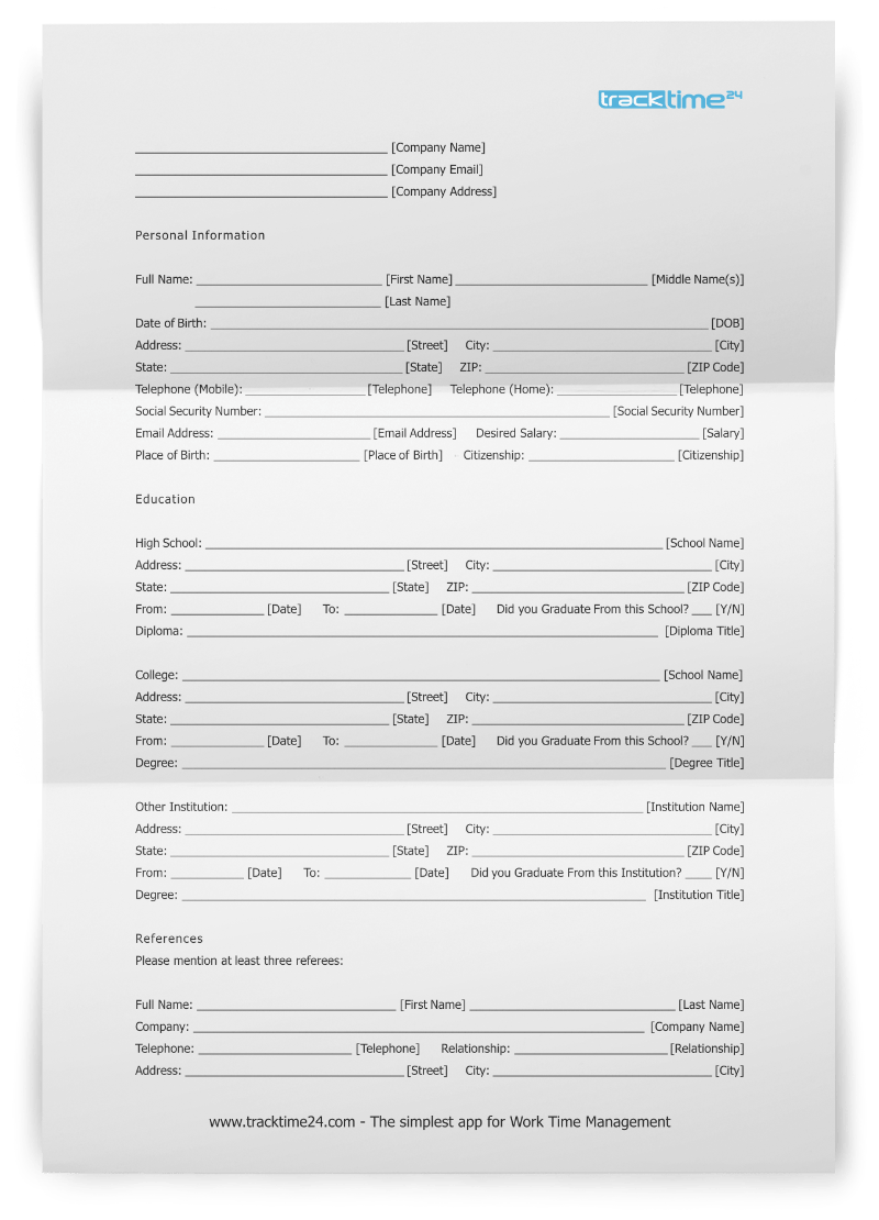 Get to Know Your Applicants With this Job Application Form Regarding Job Application Template Word Document