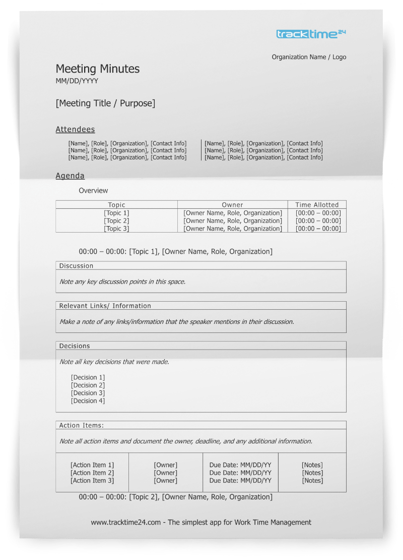 Free & Simple Meeting Minutes Template [Download] (Word & PDF Intended For Corporate Minutes Template Word