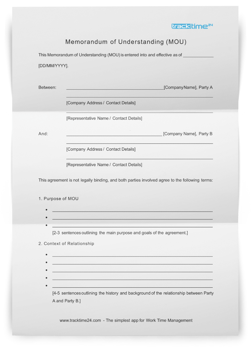 Stay On The Same Page With This Memorandum Of Understanding With Regard To mutual understanding agreement template